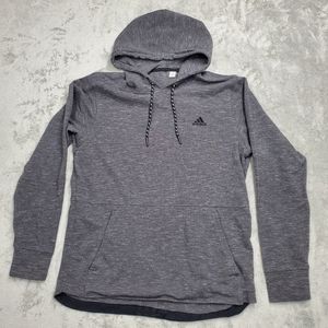 Adidas Mens Size XL Hoodie Dark Gray White Marbled Pullover BS3240 3-Stripe